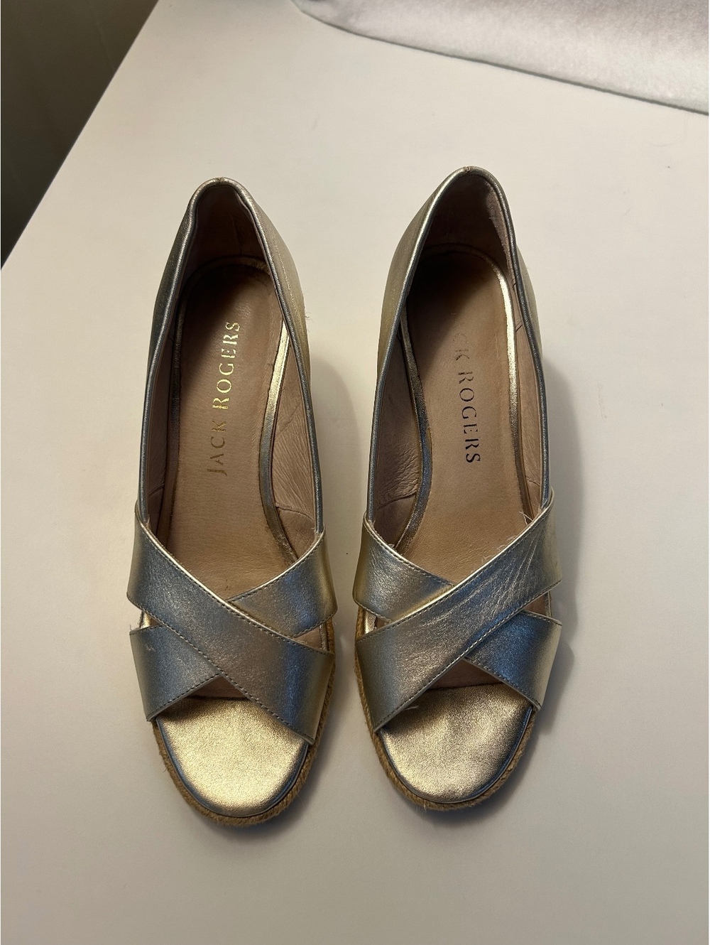 Jack Rogers Hold Metallic Wedges